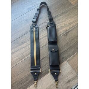 Bandolier Billie Utility Strap Black Pebble Leather Crossbody Strap